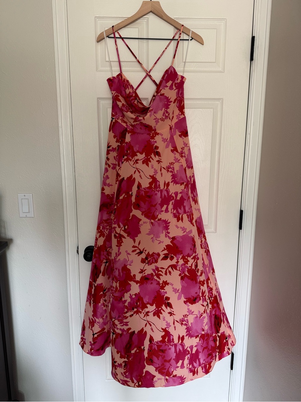 Aakaa Coral Peach Maxi Dress